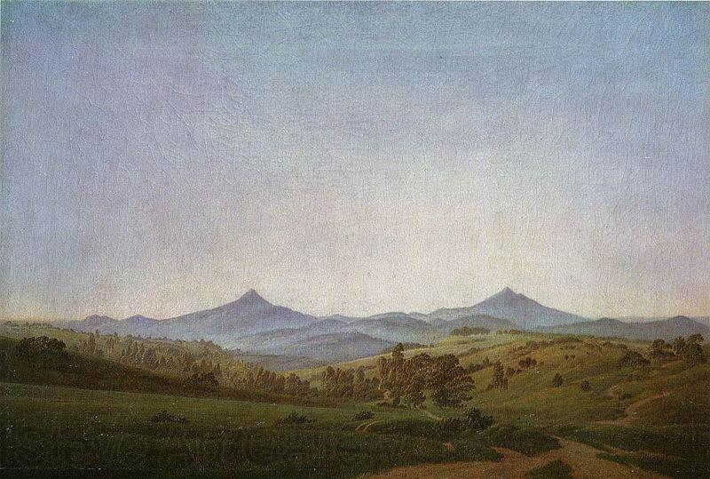 Caspar David Friedrich Bohmische Landschaft mit dem Milleschauer Germany oil painting art